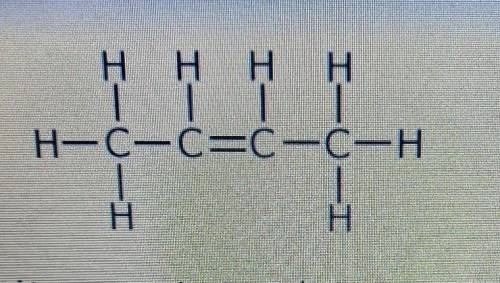 The molecule shown here can decolourise bromine water (above)

draw the full structural formula of