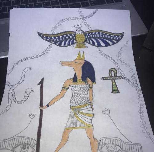 How would you describe the meaning of your Egyptian-style drawing?