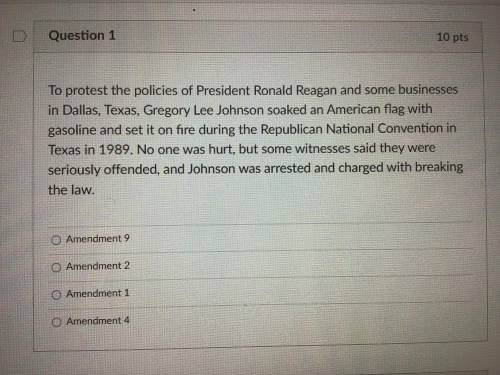 ASAP please answer 1-5 questions(picture), Read each scenario. Then tell me which amendment from th