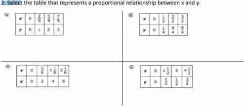 Select the table that represents a proportional relationship between x and y.