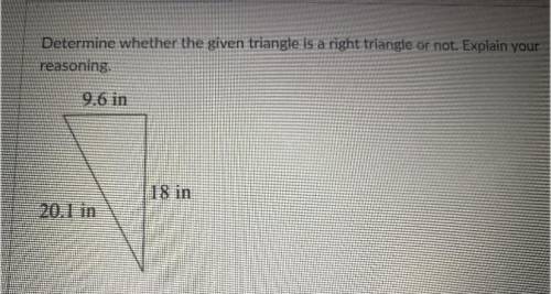 Is this a right triangle? Show work plz