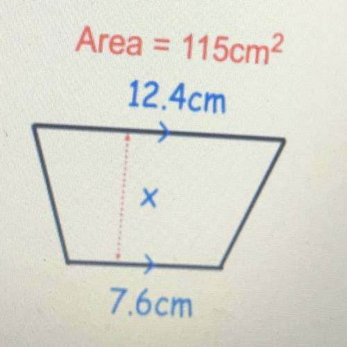 Calculate the missing length ‘x’