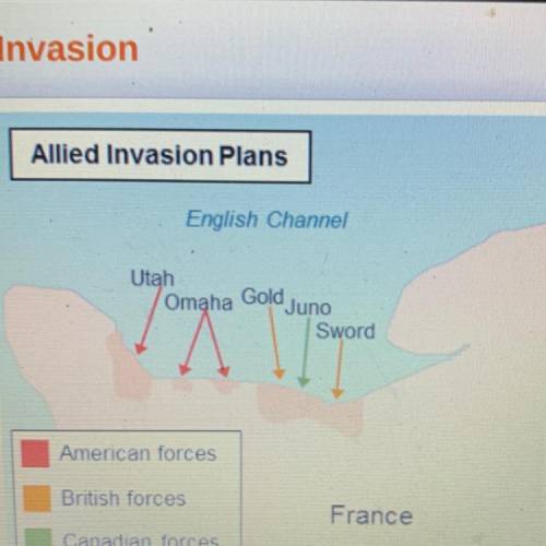 Invasion'
 

Allied Invasion Plans
Use the drop-down menus to complete the statements
about the map