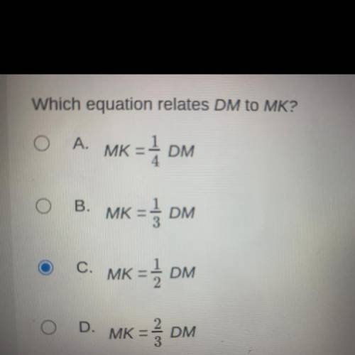 M is the centroid of DEF. Which equation relates DM to MK?