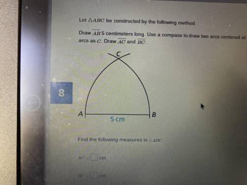 QUICK PLEASE

Draw AB 5 centimeters long. Use a compass to draw two arcs centered at A and B, each