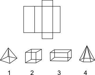A net and four figures are shown:

A net is shown on top. The net consists of 6 rectangles. There