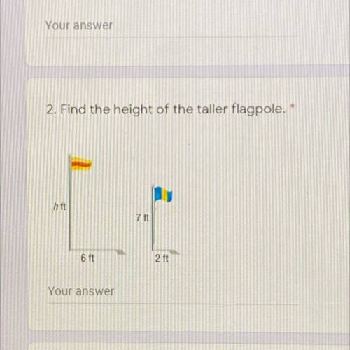 Geometry: Find the height of the taller flagpole