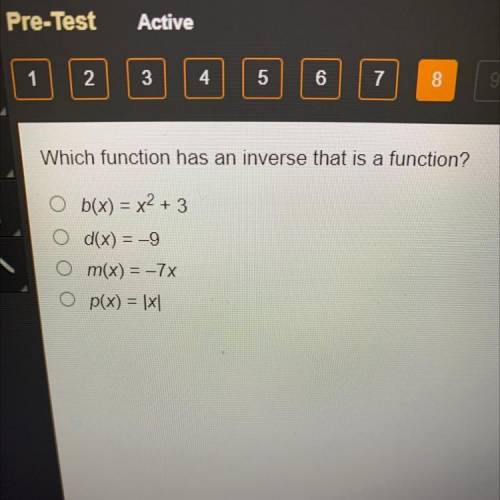 Which function has an inverse that is a function?