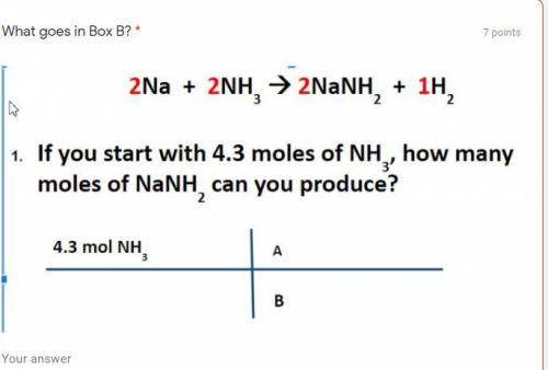 If you start with 4.3 moles of NH3, how many moles of NANH2 can be produced