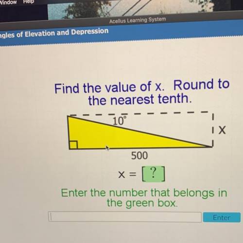 Find the value of X. Round to the nearest 10th￼