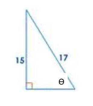 Use the Pythagorean theorem to solve for the missing side then match the 6 trig ratios for ϴ.
 

si