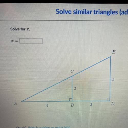 Solve similar triangles advanced Pleasee help! TIA