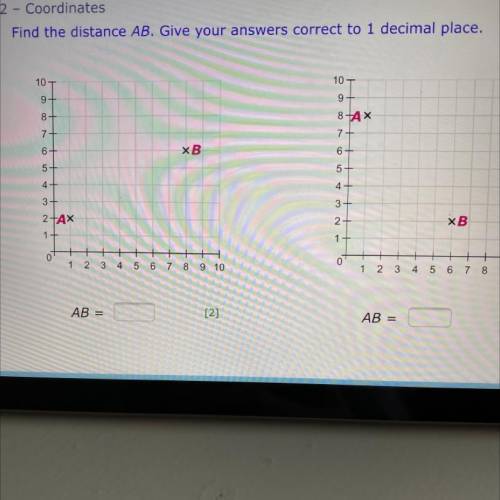 Find the distance AB. Give your answers correct to 1 decimal place