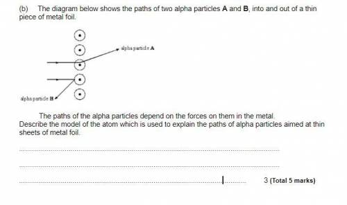 The paths of the alpha particles depend on the forces on them in the metal.

Describe the model of