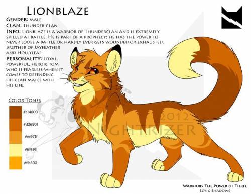 Who is lion blaze from warrior cats book series.