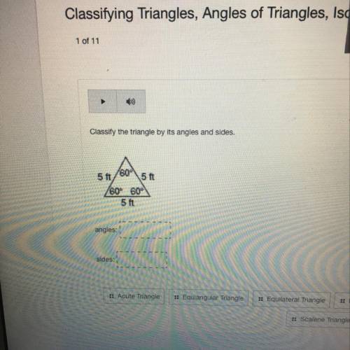 Classify the triangle by its angles and sides.
Does anyone know what this is