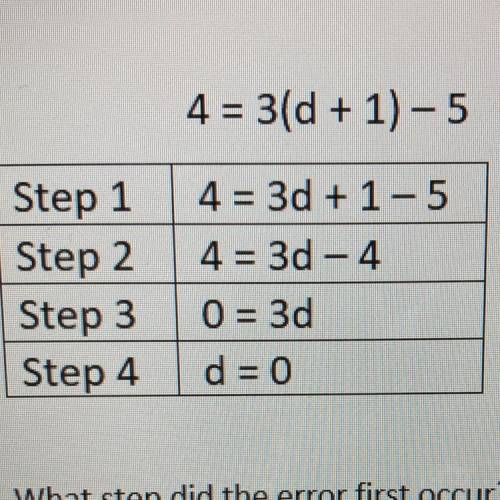Answer these questions please:

What step did the error come in? 
What did they do wrong ?