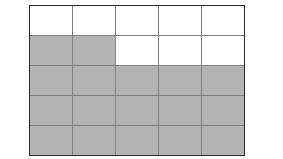 The shaded area on the grid represents the part of a rectangular wall that was painted. Each small