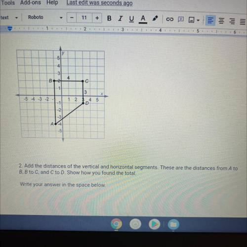 Help please!

Add the distances of the vertical and horizontal segments. These are the distances f