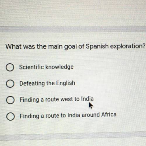 What was the main goal of Spanish exploration?
M