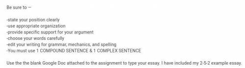 I need a medium Essay pls help read the be sure to

Be sure tostate your position clearlyuse appr