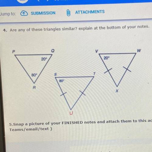 Are any of these triangles similar explain PLEASEEE!