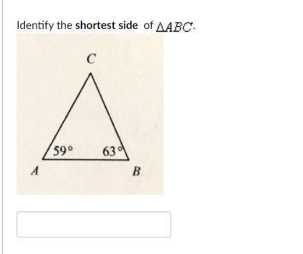 Identify the shortest side of ABC