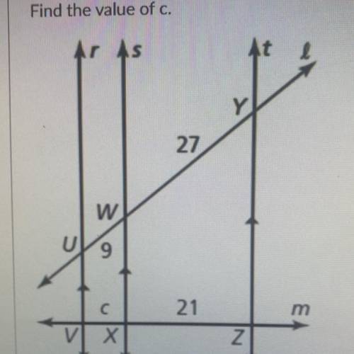 I need help Find the value of c