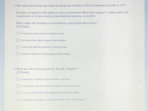 Please help with my civics (should be really easy) I will give brainliest
