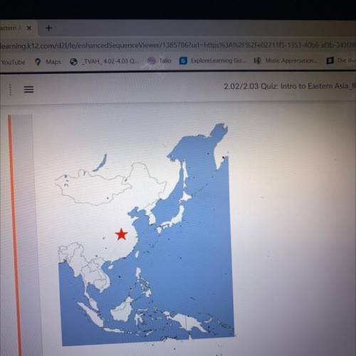 On the map of Eastern Asia, what is the capital of the starred country?