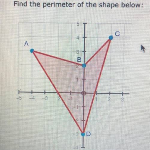 Find the perimeter of the shape below:
A.17.6
B.21.4
C.26.7
D.32.9