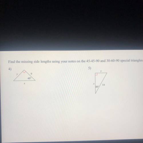 PLEASE HELP ME ASAP?!?(2questions) 60POINTS+BRAINLIEST

Find the missing side lengths using your n