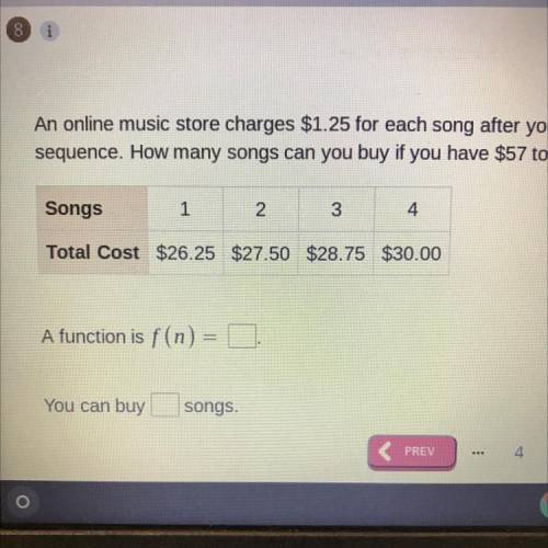 An online music store charges $1.25 for each song after you pay a $25 subscription fee. Write a fun
