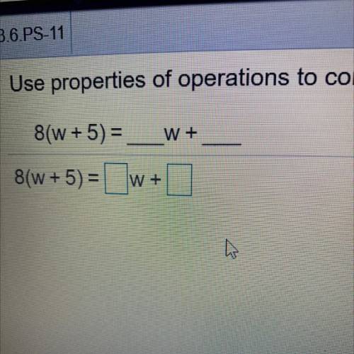 What is equivalent expression to8(w+5.