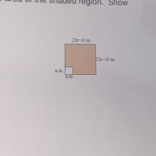 Find expression for area of the shaded region. (show all work￼)