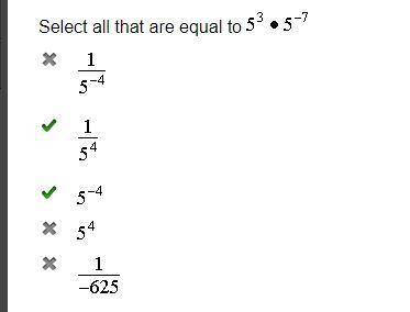 Select all that are equal to 5³x 5⁻⁷