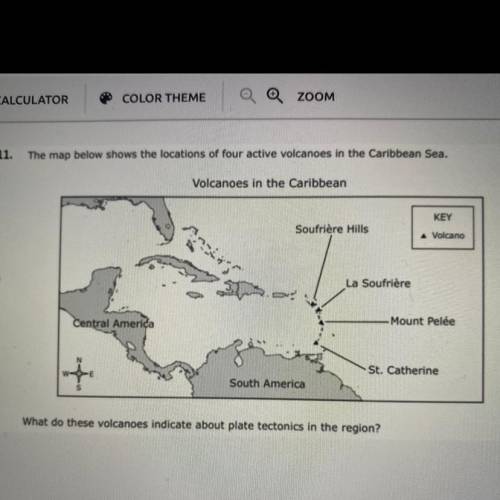 The map below shows the locations of four active volcanoes in the Caribbean Sea. What do these volc