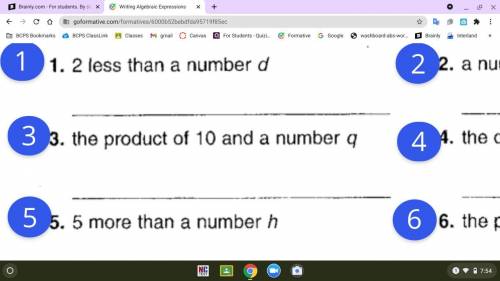 I need help please, ill give Brainliest

the product of 10 and the number Q
(its question 3)