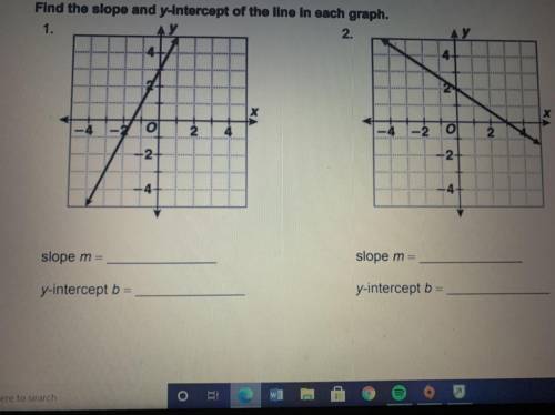 Find the slope and y-intercept of the line in each graph.