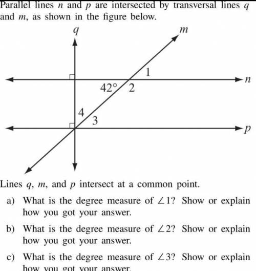 Can someone please tell me the degree measure of angles 1,2 3 and 4?

It’ll help even more if you
