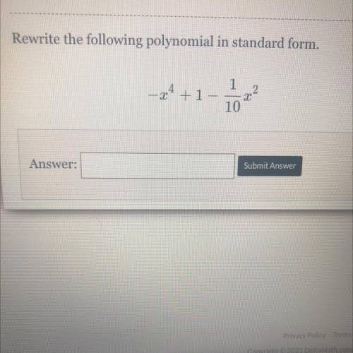 Rewrite the following polynomial in standard form