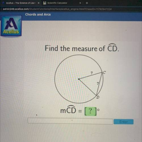 Find the measure of CD.
mCD= [?] degrees