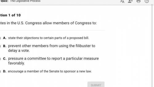 Debates in the us congress allow members of congress to:
