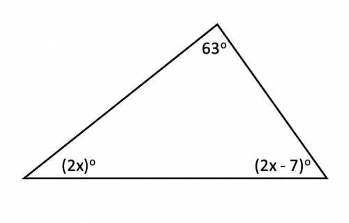 Ven the diagram below, find the value of x:

a
27.5
b
62
c
8.5
d
31