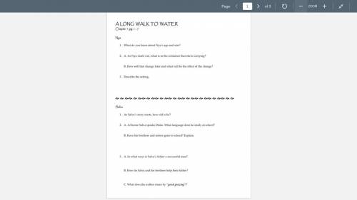 HELP IF YOU READ ¨A LONG WALK TO WATER¨ THEN I NEED YOU THIS IS ALL MY POINTS THAT I HAVE