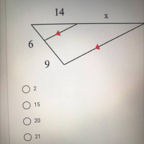 Set up a proportion and use it to solve for x.
14
х
6
9