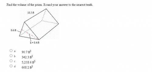 Find the volume of the prism. Round your answer to the nearest tenth.
for brainlist