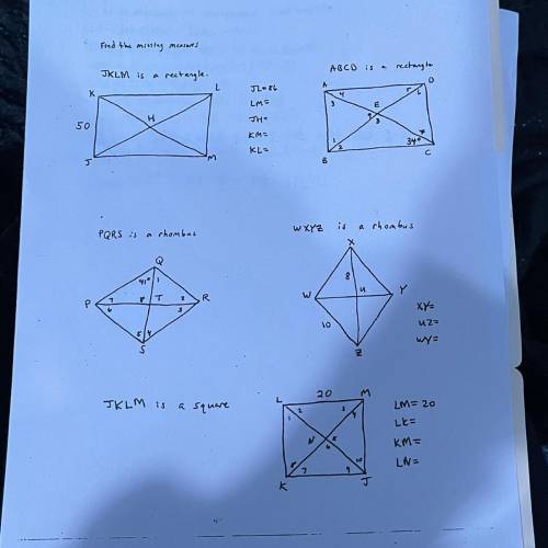 Geometry worksheet please help