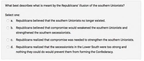 What best describes what is meant by the Republicans’ illusion of the southern Unionists?