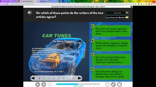 What does the article car tunes and lean green eco-machines both agree on?